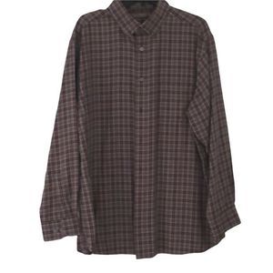 DANIEL CREMIEUX Grey/Blu/Red Lightweight Flannel Plaid Shirt Button Down SIZE XL